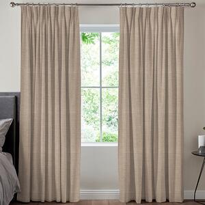 Fae Textured Plain Made To Measure Curtains Taupe