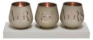 Amore Mr and Mrs Triple Tealight Holder