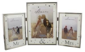 Amore Mr & Mrs Triple Photo Frame