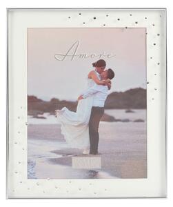 Amore Silver Plated Crystal Box Photo Frame