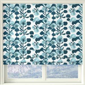 Linda Barker Evergreen Flower Made To Measure Roman Blind Blue