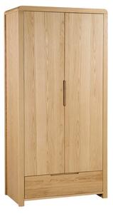 Curve Double 1 Drawer Wardrobe, Oak