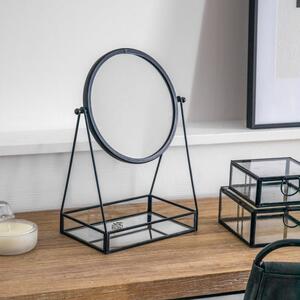 Luca Black Desk Mirror with Tray