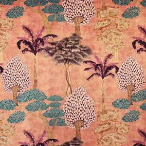 Linda Barker Cloud Tree Velvet Print Fabric Peach