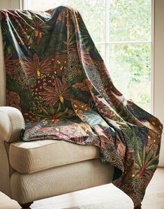 Linda Barker Treasure Garden 130cm x 180cm Digitally Printed Velvet Throw Navy