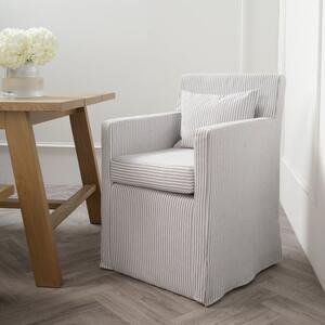 Hettie Dining Chair, Grey Stripe Fabric