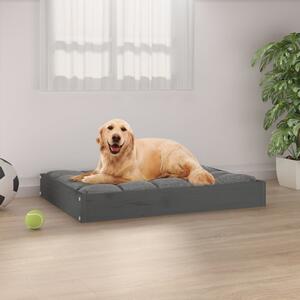 Dog Bed Grey 71.5x54x9 cm Solid Wood Pine