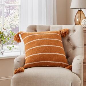 Stripe Woven Tassel Square Cushion