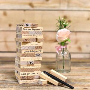 Love Story Wedding Guest Book Wooden Blocks