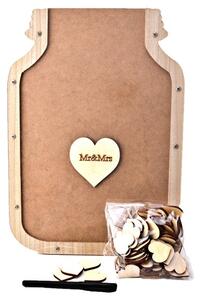 Love Story Wedding Guest Wooden Hearts Jar Display