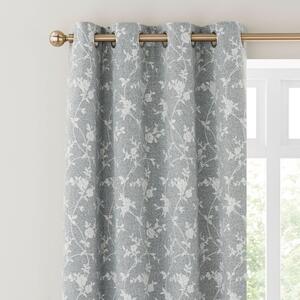 Floral Herringbone Thermal Eyelet Curtains