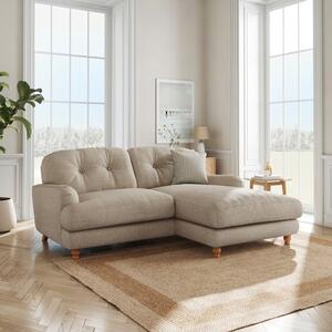 Martha Slub Faux Linen Corner Chaise Sofa