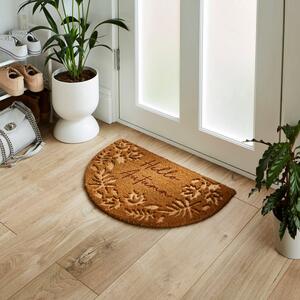 Hello Autumn Half Moon Coir Outdoor Doormat