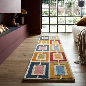 Retro Blocks Carved Wool Runner