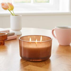 Caramel and Cocoa Wick Candle Brown