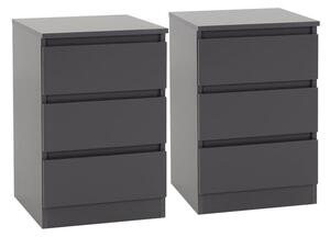 Set of 2 Walker 3 Drawer Bedside Tables