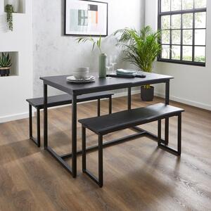 Ronan 4 Seater Wave Edge Dining Table and Bench Set