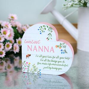 The 'Nanna' Heart Ornament White