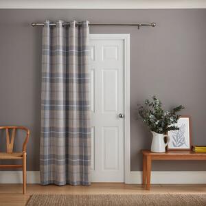 Ember Chenille Thermal Grey & Natural Eyelet Door Curtain