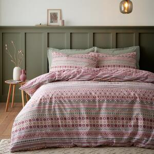 Catherine Lansfield Fairisle 100% Brushed Cotton Duvet Cover and Pillowcase Set