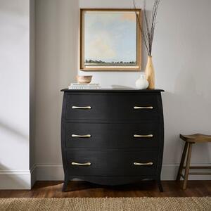 Keiko 3 Drawer Chest, Black Mango Wood