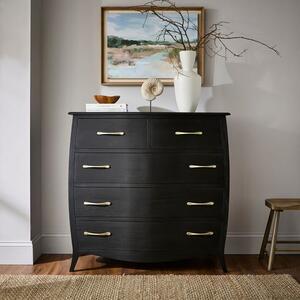 Keiko 5 Drawer Chest, Black Mango Wood