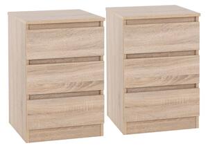 Set of 2 Walker 3 Drawer Bedside Tables