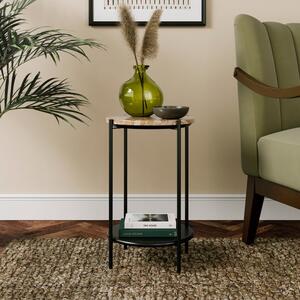 Santi Side Table, Mango Wood and Marble