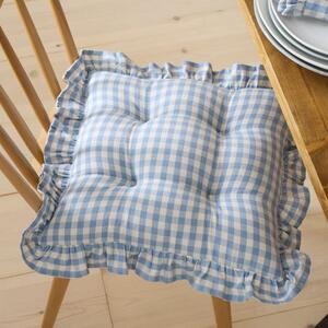 Linford Check Frill Blue Seat Pad