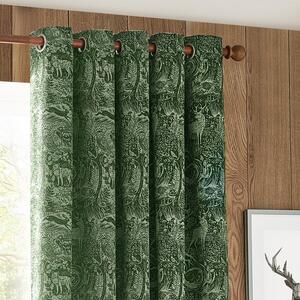 Winter Woods Emerald Eyelet Curtains