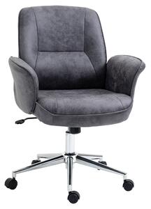 Vinsetto Mid Back Swivel Desk Chair, Computer Office Chair for Home Study Bedroom, Charcoal Grey