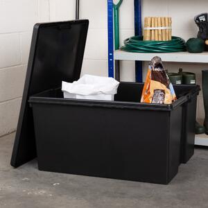Wham Bam 150L Black Plastic Storage Box & Lid Black
