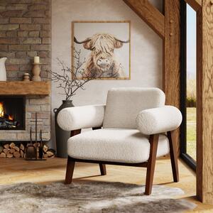 Brynn Cream Borg Accent Chair