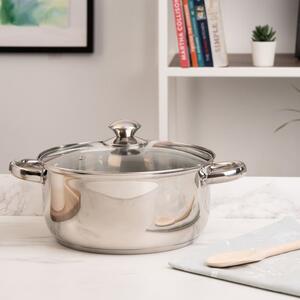 Stainless Steel Casserole Pot with Glass Lid