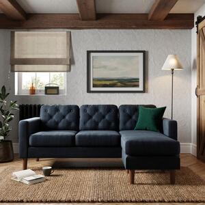 Jacob Velvet Buttoned Compact Corner Chaise Sofa