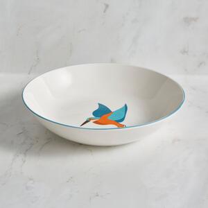 Set of 4 Kingfisher Pasta Bowls White/Orange/Blue