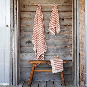 Piglet Sand Shell Pembroke Stripe Cotton Towels Size Hand Towel
