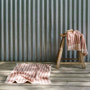 Sand Shell Pembroke Stripe Cotton Bath Mat | 50x70cm | Piglet in Bed