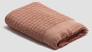 Piglet Creme Caramel Basketweave Cotton Bath Towel Size 27in x 51in (70cm x 130cm)