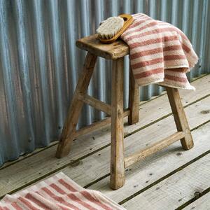 Piglet Sand Shell Pembroke Stripe Cotton Hand Towel Size 19in x 35in (50cm x 90cm)