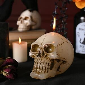 White Skull Candle