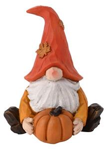 Autumn Gnome Sat on Pumpkin Ornament