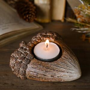 Wood Effect Acorn Tealight Holder