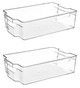 Set of 2 Fridge 8L Storage Boxes Clear