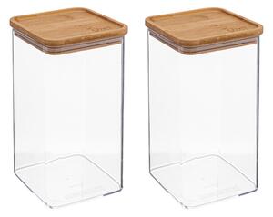 Set of 2 AirTight Square Storage Boxes Clear
