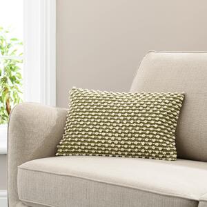 Jersey Bobble Rectangle Cushion Cover Olive