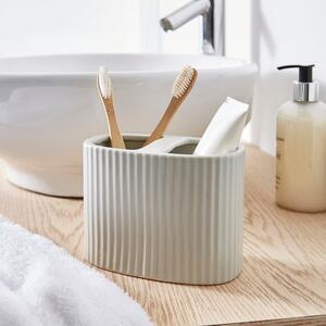 Ceramic Ribbed Electric Toothbrush Holder