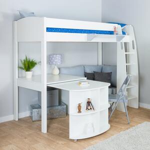 Stompa Uno High Sleeper with Corner Sofa and Pull Out Desk, Pine