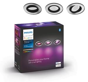 Philips HUE Set of 3 Centura Smart LED Ceiling Spotlights Silver