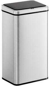 HOMCOM 50L Sensor Bin with Quiet Soft-Close Lid, Automatic Touchless Motion Sensor Kitchen Bin with Fingerprint Resistant Stainless Steel for Hygienic Gyms, Home Office Use, Silver Tone